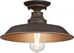 Westinghouse Iron Hill One-Light Indoor Semi-Flush Mount Ceiling Fixture Oil Rubbed Bronze Finish with Highlights 63703