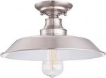 Westinghouse Iron Hill One-Light Indoor Semi-Flush Mount Ceiling Fixture Brushed Nickel Finish 63702