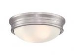 Westinghouse Sophia Two-Light Indoor Flush Mount Ceiling Fixture Brushed Nickel Finish Frosted Glass 63707
