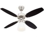 Capitol 105cm Indoor Ceiling Fan Gun Metal Finish Reversible Blades (Graphite/Black) Opal Frosted Glass 78709