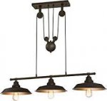 Iron Hill 3 Light Pulley Pendant Fitting Oil Rubbed Bronze Finish with Highlights 63325