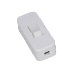 Jeani 701W White In-Line 2A Single Pole Switch  For Table or Standard Lamps