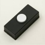 Jeani PB04B 12V Door Bell Push Black Plastic, White Button Surface Mount
