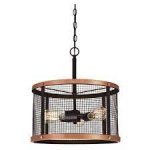 Emelie 3 Light Pendant Fitting Oil Rubbed Bronze Finish with Washed Copper Accents Mesh Shade 63327