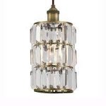 Sophie Pendant Fitting Antique Brass Finish Crystal Prism Glass 63371