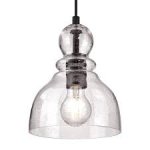 Pendant Fitting Oil Rubbed Bronze Finish Clear Seeded Glass 61008