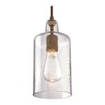 Pendant Fitting Barnwood Finish Clear Textured Glass 63713