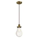 Pendant Fitting Antique Brass Finish Clear Glass 63386
