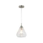Westinghouse Brushed Nickel Finish Clear Crackle Glass Pendant Fitting 63091