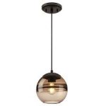 Pendant Fitting Oil Rubbed Bronze Finish Amber Glass 63668