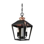 Valery Pendant Fitting 2 Light Pendant Matte Black Finish with Washed Copper Accents 63284