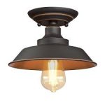 Westinghouse Iron Hill One-Light Indoor Ceiling Fixture Semi-Flush Mount Oil Rubbed Bronze Finish with Highlights 63701