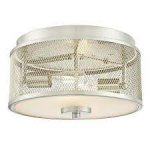 Westinghouse Morrison Brushed Nickel Finish Mesh and Frosted Glass Flush Mount Ceiling Light 63279