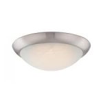 Westinghouse Brushed Nickel Finish White Alabaster Glass Flush Mount 15W LED Dimmable Ceiling Light 63088
