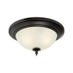 Westinghouse Harwell Amber Bronze Finish Frosted Glass Flush Mount Ceiling Two-Light 63048