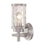 Westinghouse Branston One-Light Wall Fixture Brushed Nickel Finish with Clear Water Glass 63683