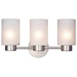 Westinghosue Sylvestre Brushed Nickel Frosted Seeded Glass Frosted Glass 3 Light Wall Fixture 62279