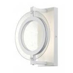 Maddox Outdoor Dimmable LED Wall Fixture Matte White Finish Clear Seeded Glass 63740
