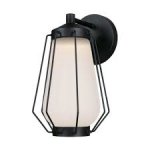 Corina Outdoor Dimmable LED Wall Fixture Matte Black Finish Frosted Glass 63736