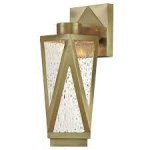 Zion Outdoor Dimmable LED Wall Fixture Antique Brass Finish Clear Seeded Glass 63746