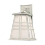 Cecilia Outdoor Dimmable LED Wall Fixture Brushed Nickel Finish Frosted Seeded Glass 63396