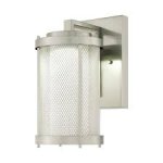 Westinghouse Skyview Brushed Nickel Finish Mesh, Clear and Frosted Glass Outdoor Dimmable LED Wall Fixture 63183