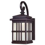 Outdoor Dimmable LED Wall Fixture Oil Rubbed Bronze Fixture Frosted Glass 64002
