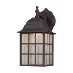 Outdoor Dimmable Led Wall Fixture Weathered Patina Finish Clear Seeded Glass 64000
