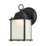 Westinghouse Black Finish Frosted Glass Outdoor Dimmable LED Wall Fixture 61075