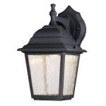 Outdoor Dimmable LED Wall Fixture Black Finish Clear Seeded Glass 64001