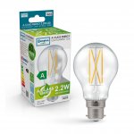 Crompton 2.2W (40w) 240v BC B22 3000k Ultra Efficient Filament LED GLS Light Bulb