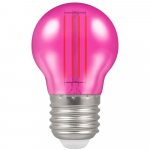 Crompton 4.5w 240v ES E27 LED Filament Harlequin Round Ball Pink Bulb 13889