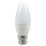 Crompton 5.5W (40w) 240v BC B22 2700k LED Thermal Plastic Candle Light Bulb
