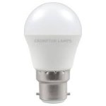 Crompton 5.5W (40w) 240v BC B22 2700k LED Golfball Thermal Plastic Light Bulb