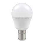 Crompton 5.5W (40w) 240v SBC B15 2700k LED Golfball Thermal Plastic Light Bulb