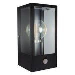 Integral Contemporary Lantern Wall Light Dark Grey/Glass PIR Sensor