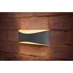 Integral ILDEA011 Wave Outdoor Wall Light 7W 3000K Dark Grey IP65 LED ILDEA011