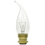 Girard Sudron 40w 240v B22 BC Clear Flamme Chandelier Bent-tip Candle CV4