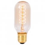 Bell 60W 240v ES E27 Vintage Tubular Twisted Filament  Amber 108x45mm 01497