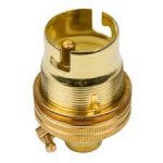 S Lilley Brass B22 Threaded Entry Lampholder with Shade Ring M10x1mm
