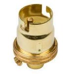 S Lilley Brass B22 Threaded Entry Lampholder with Shade Ring M13x1mm