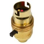 S Lilley Brass B22 Threaded Entry Switched Lampholder M10x1mm