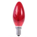 Crompton 40w SES E14 Fireglow Candle Red Dimmable
