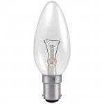 40w 240v SBC B15 Clear Incandescent Candle Bulb