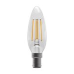 Bell Lighting 4w 240v SBC LED Filament Candle Clear 2700k 05023