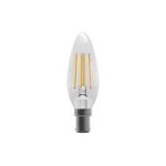 Bell Lighting 4w 240v SBC LED Filament Candle Clear 2700k Dimmable