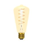 Bell Lighting 4w 240v ES LED Vintage Soft Coil Vertical Filament ST64 Amber 1800k Dimmable 60017