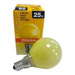 Osram 25W SES E14 Yellow Incandescent Round Golfball Light Bulb - Pack of 5