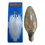 Radium Classic Candle 40w 240v SES E14 Gold Crackle Effect Candle