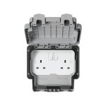 MK Masterseal K56482GRY 13A 2G IP66 Weatherproof Switched Socket Grey